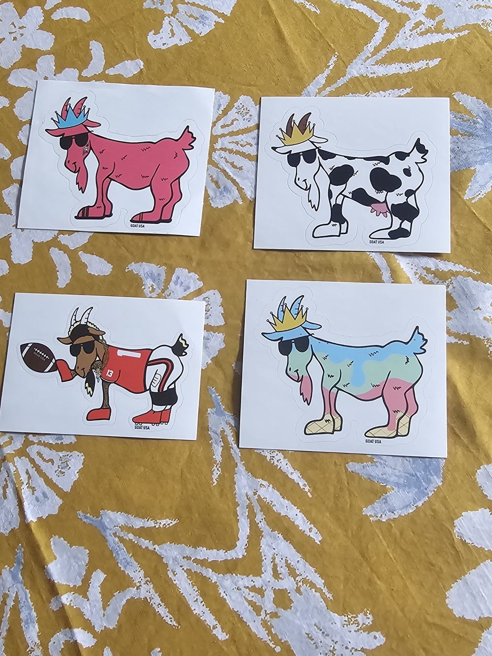 Lacrosse Goat Sticker Sheet Set - 4 Artful Designs - Picture 4 of 7